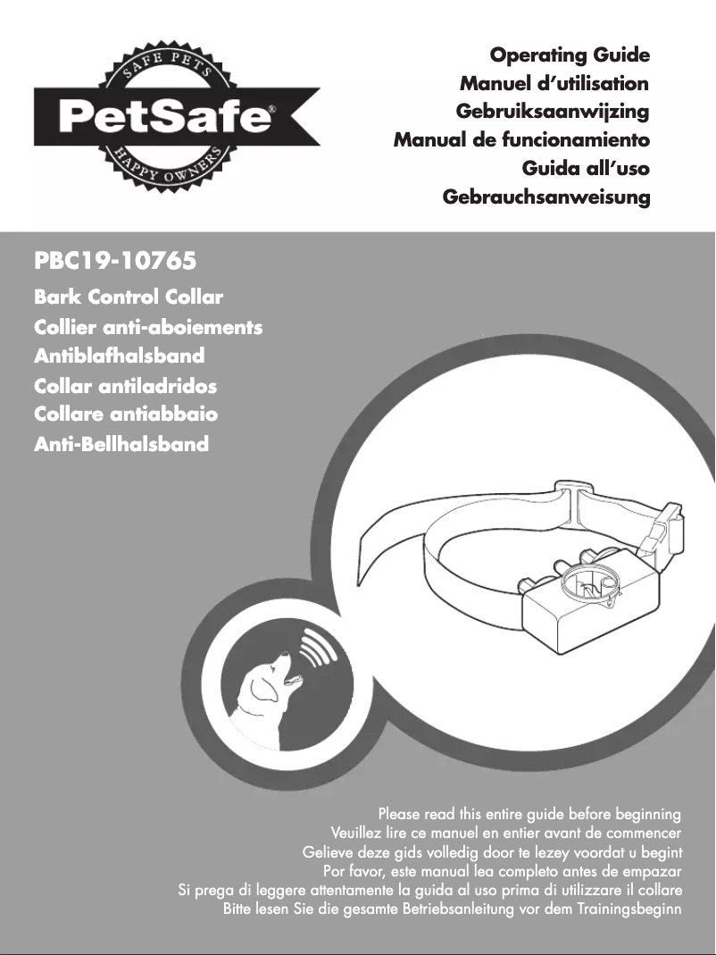 Page 1 de la notice Manuel utilisateur PetSafe Bark Control PBC19-10765