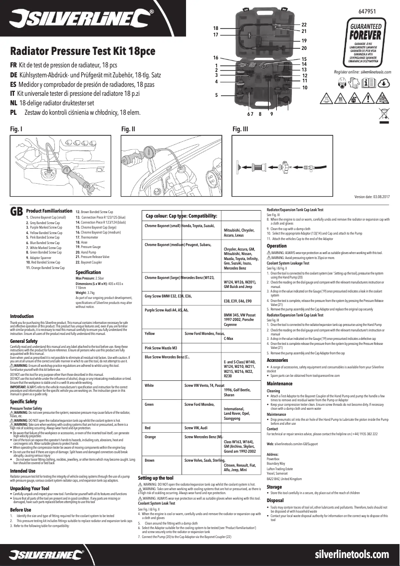 Page n°1 - Manuel utilisateur Silverline 647951