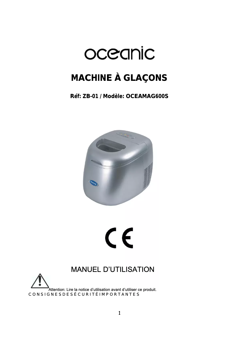 Imagen de la primera página del manual del dispositivo OCEAMAG600S