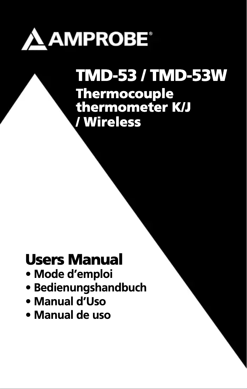 Page n°1 - Manuel utilisateur Amprobe TMD-53
