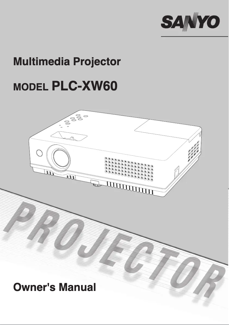 Page 1 de la notice Manuel utilisateur Sanyo PLC-XW60