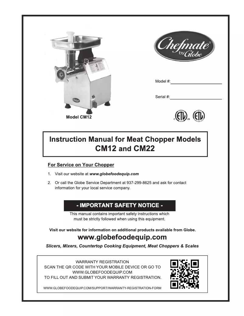 Página 1 del manual Manual de usuario Globe CM22