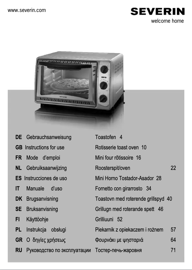 Page n°1 - Manuel utilisateur Severin TO 9488