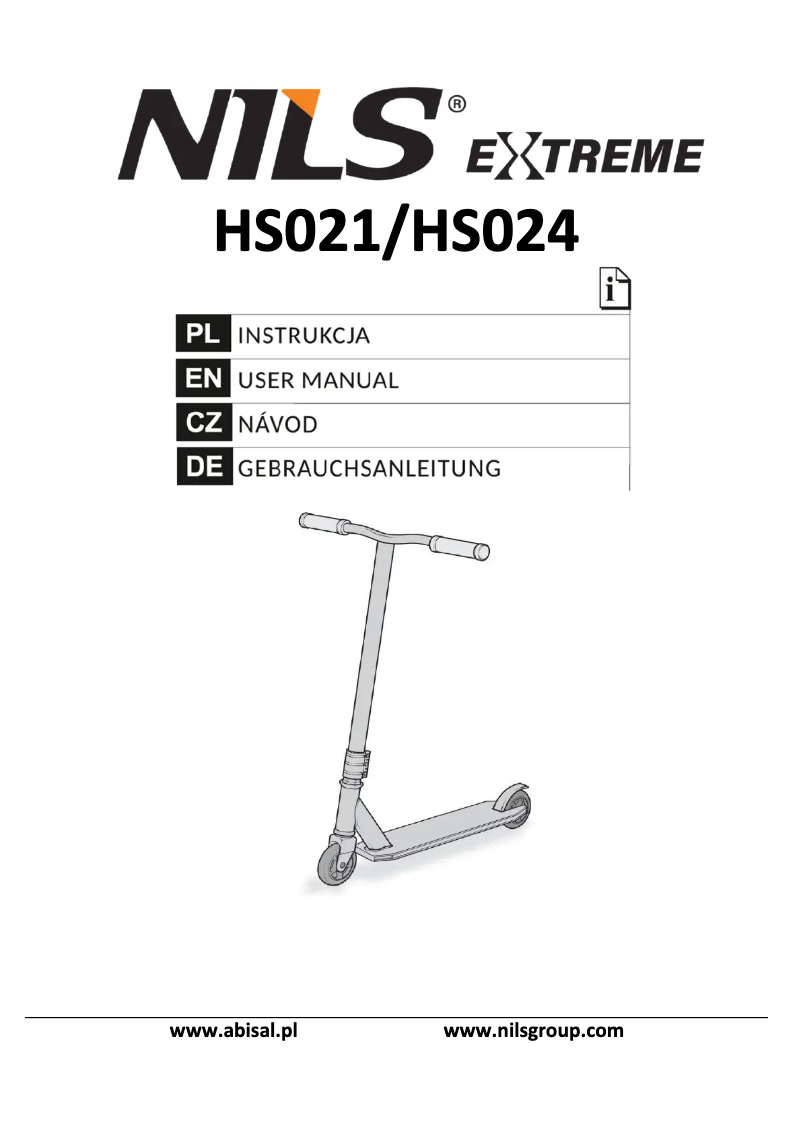 Page 1 de la notice Manuel utilisateur Nils Extreme HS024 Pro