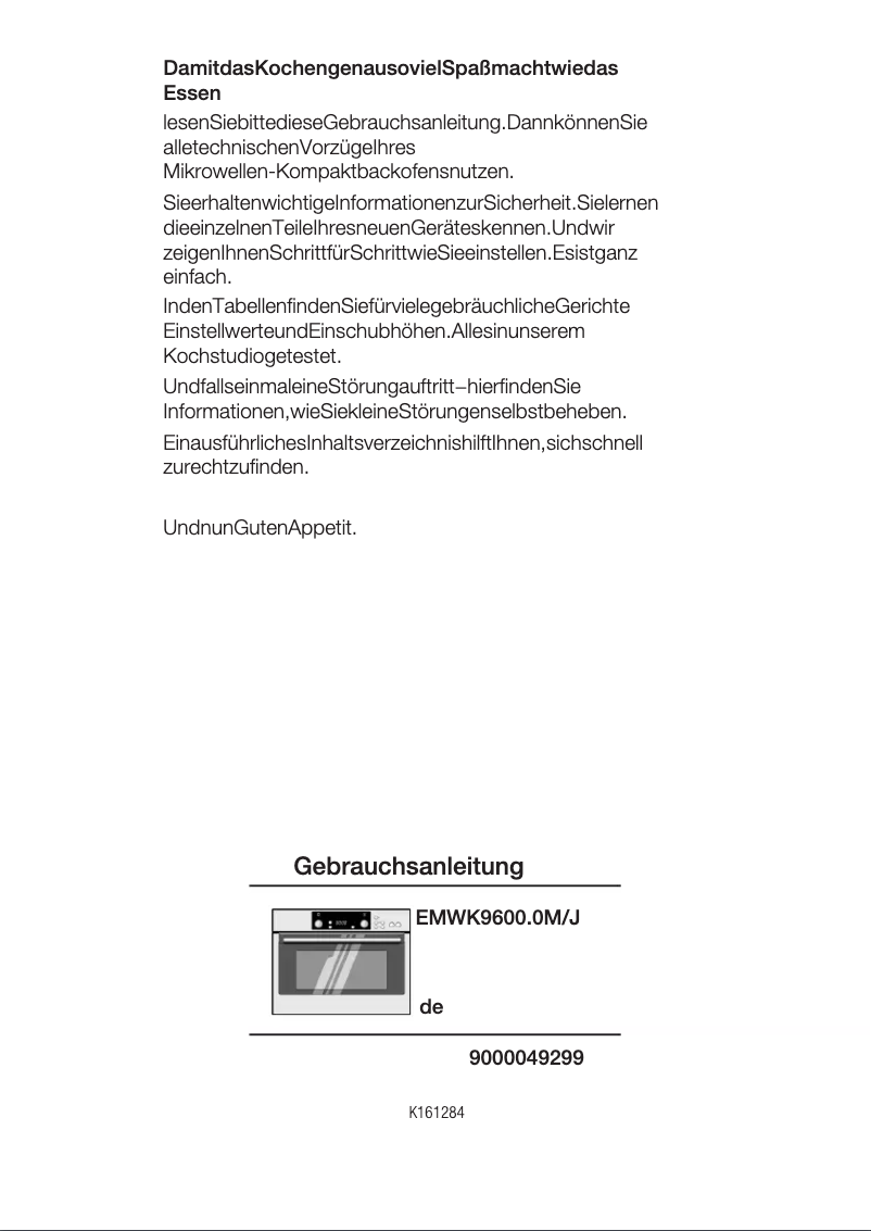 Image de la première page du manuel de l'appareil EMWK 9600