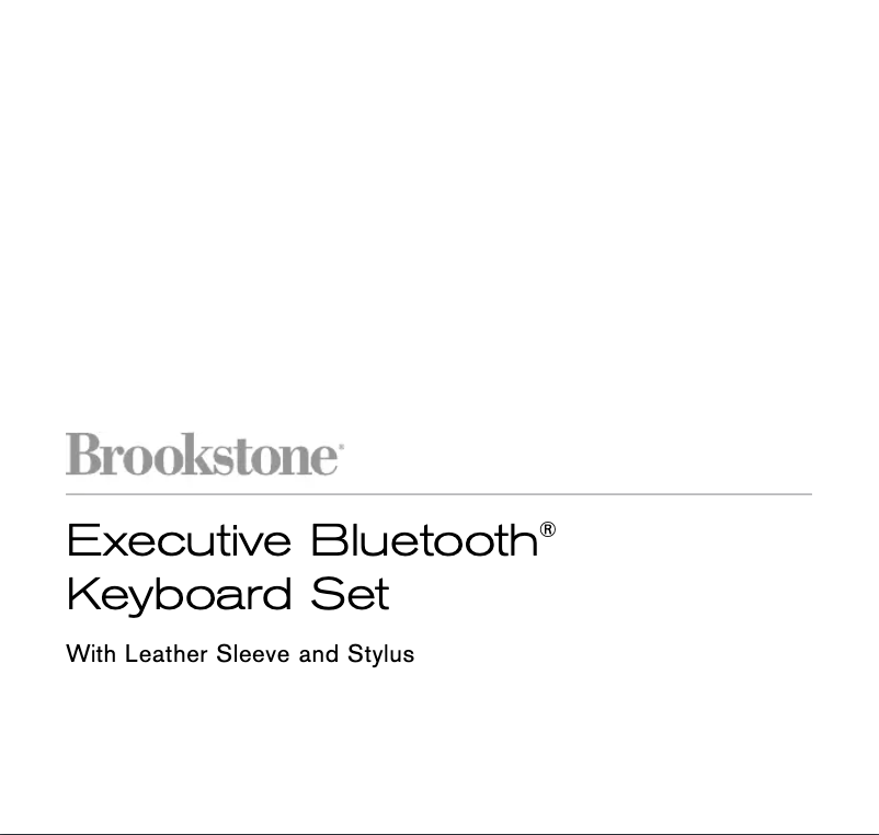 Page n°1 - Manuel utilisateur Brookstone Executive Bluetooth