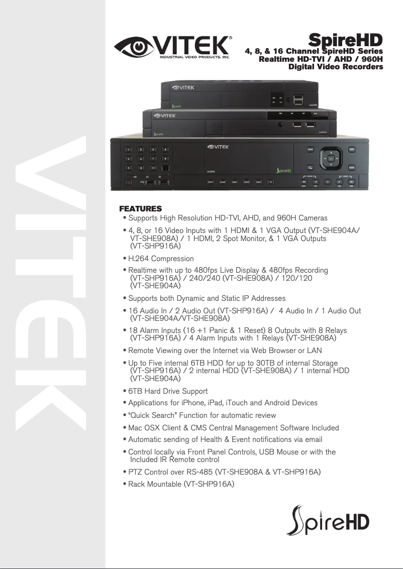 Page 1 de la notice Manuel utilisateur Vitek VT-SHP916A