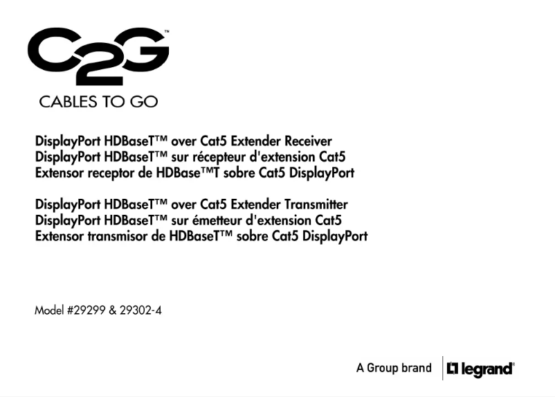 Page 1 de la notice Manuel utilisateur C2G 29299