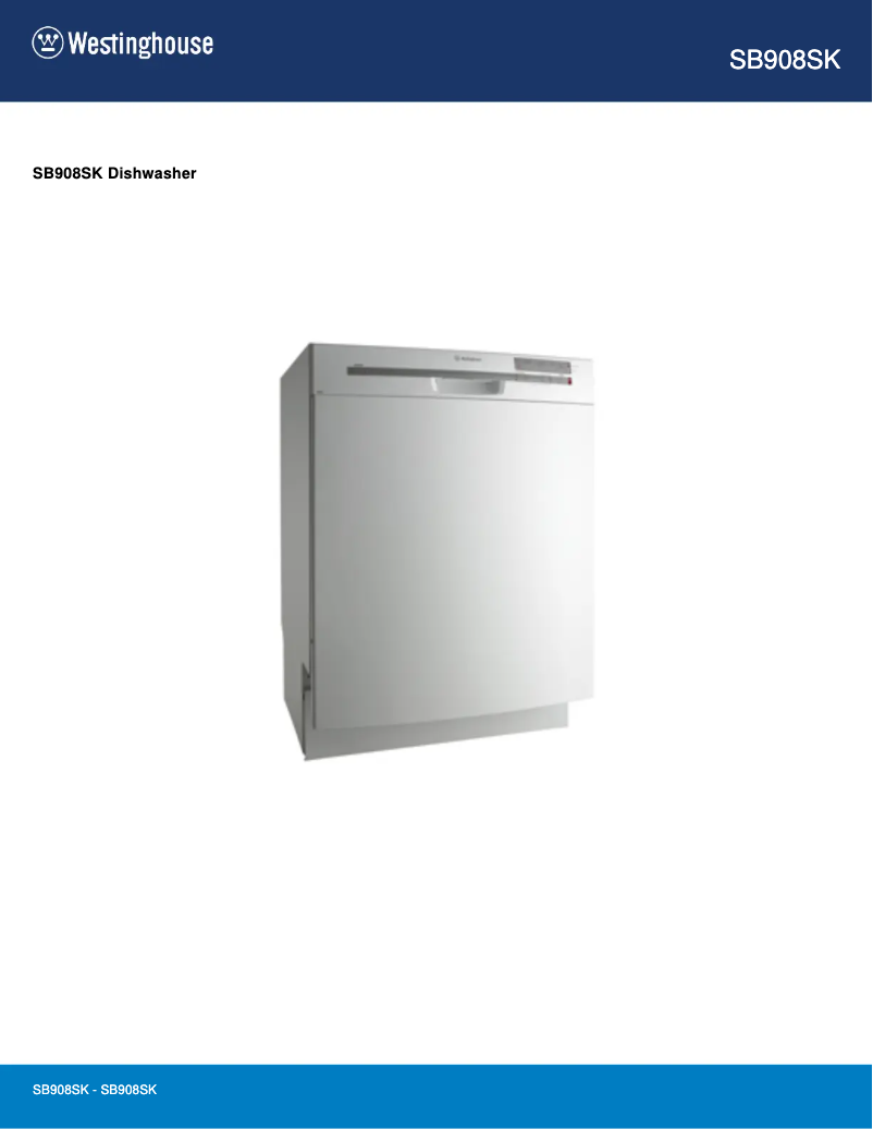 Page n°1 - Fiche technique Westinghouse SB908SK