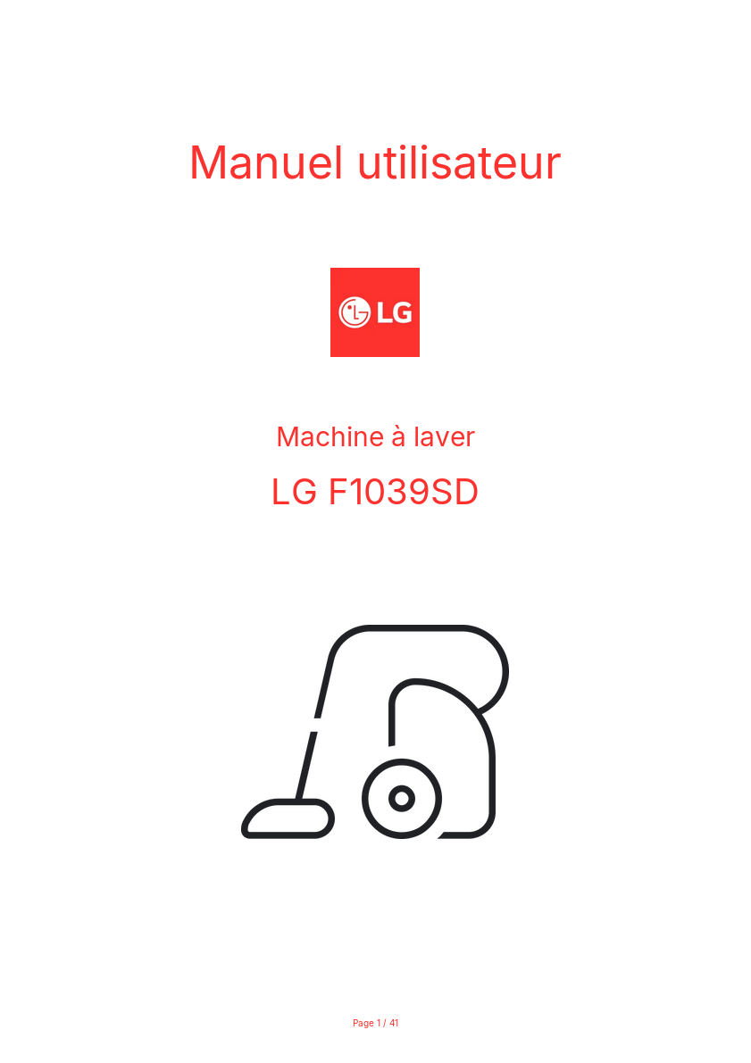 Page n°1 - Manuel utilisateur LG F1039SD