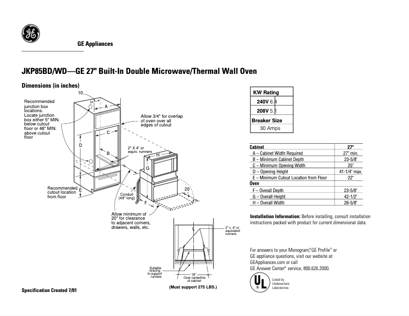 Imagen de la primera página del manual del dispositivo JKP85BDBB