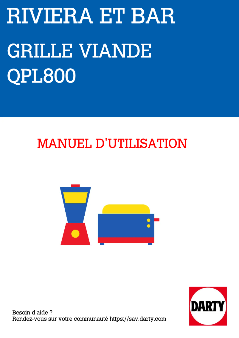 Page 1 de la notice Manuel utilisateur Riviera & Bar QPL800