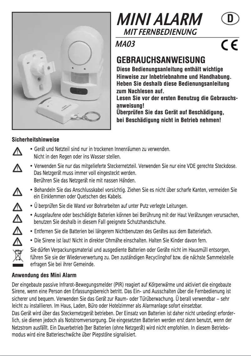 Página 1 del manual Manual de usuario Pentatech MA03