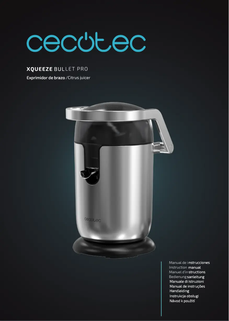 Image de la première page du manuel de l'appareil Xqueeze Bullet Pro