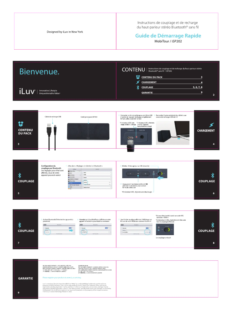 Page n°1 - Manuel utilisateur iLuv ISP202