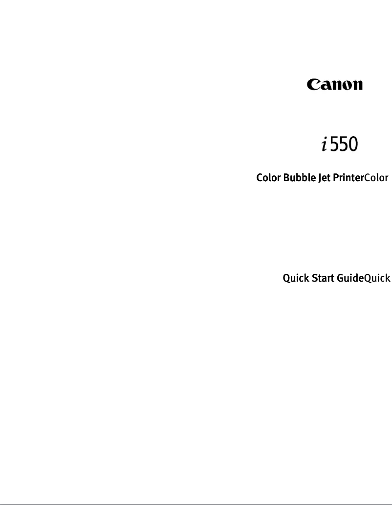 Page 1 de la notice Manuel utilisateur Canon Bubble Jet i550