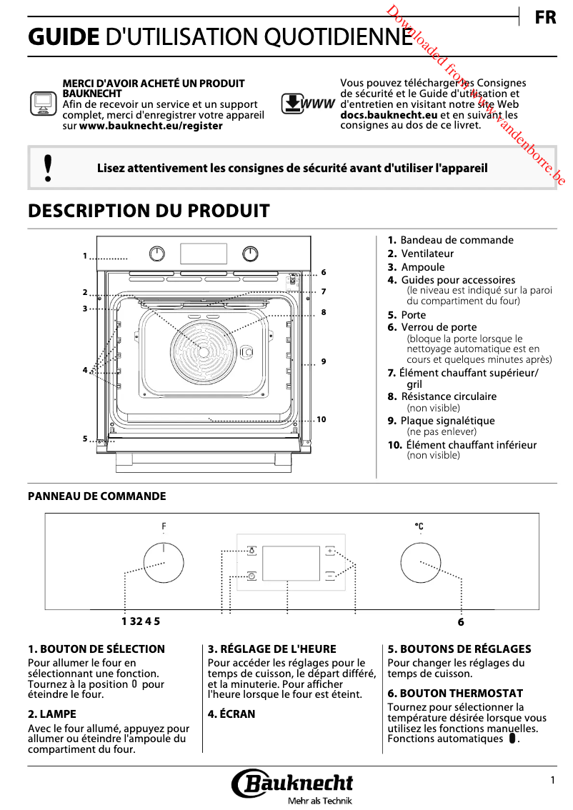 Page n°1 - Manuel utilisateur Bauknecht BAK3 KP8V IN