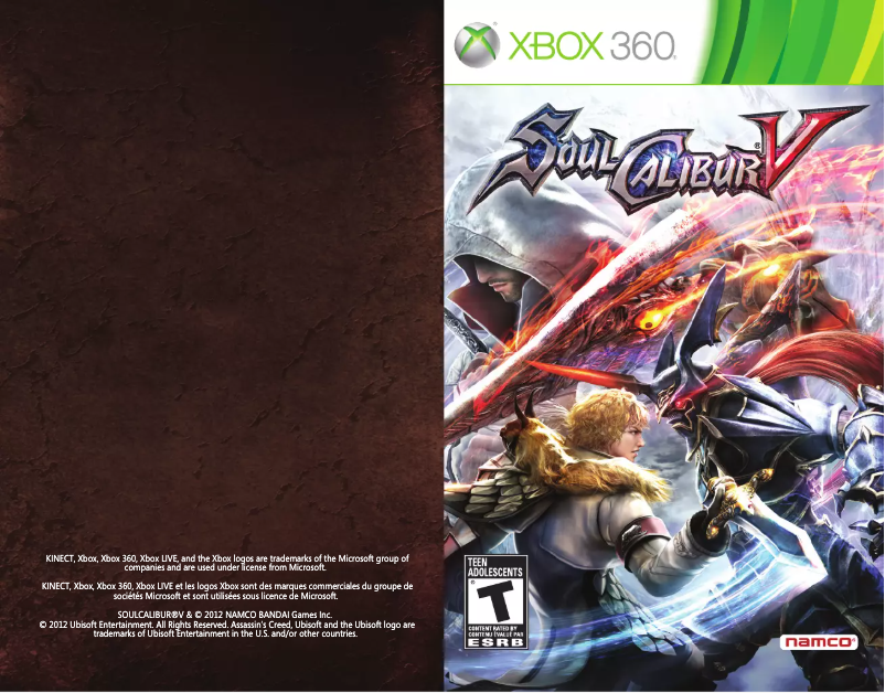Page 1 de la notice Manuel utilisateur Microsoft Soul Calibur V (Xbox 360)