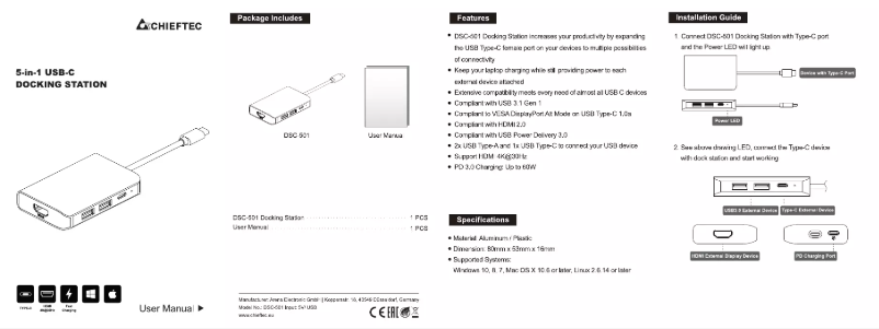 Página 1 del manual Manual de usuario Chieftec DSC-501