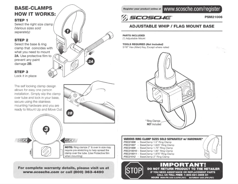 Page n°1 - Manuel utilisateur Scosche PSM21006