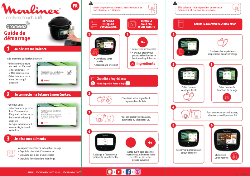Page 1 de la notice Guide de démarrage rapide Moulinex Cookeo CE912410