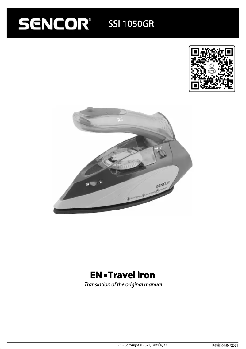 Page 1 de la notice Manuel utilisateur Sencor SSI 1050GR