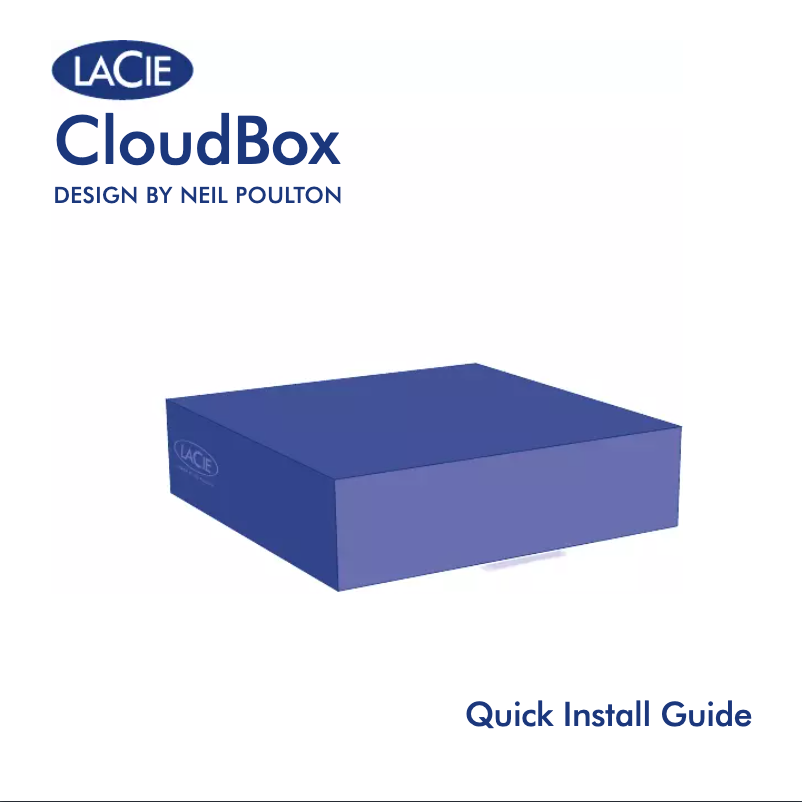 Page n°1 - Manuel utilisateur LaCie Cloudbox 4TB