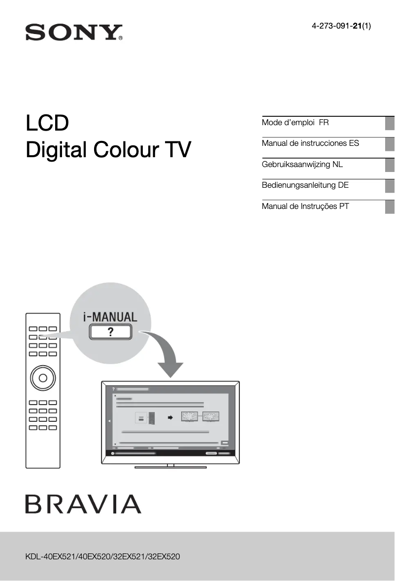 Image de la première page du manuel de l'appareil Bravia KDL-40EX521