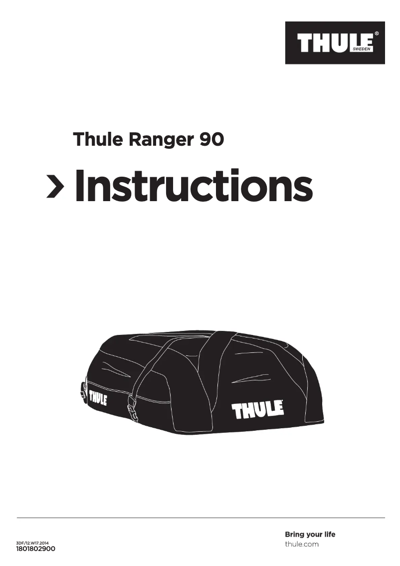 Page n°1 - Manuel utilisateur Thule Ranger 90