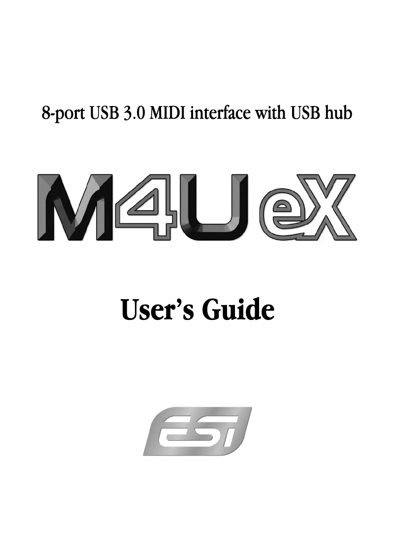 Page n°1 - Manuel utilisateur ESI M4U eX