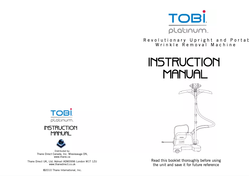 Page n°1 - Manuel utilisateur Thane Tobi Platinum