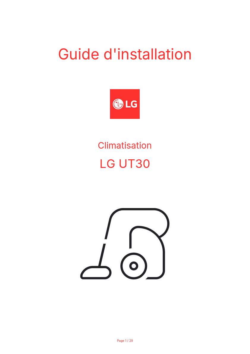 Page n°1 - Guide d'installation LG UT30