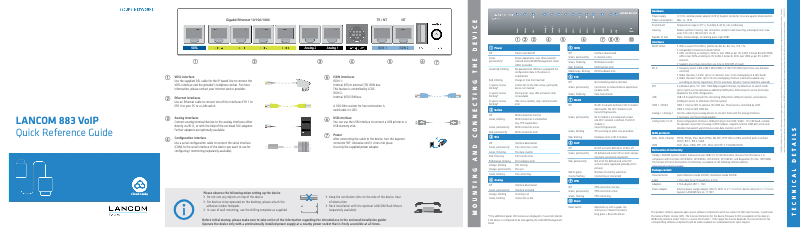 Image de la première page du manuel de l'appareil 883 VoIP