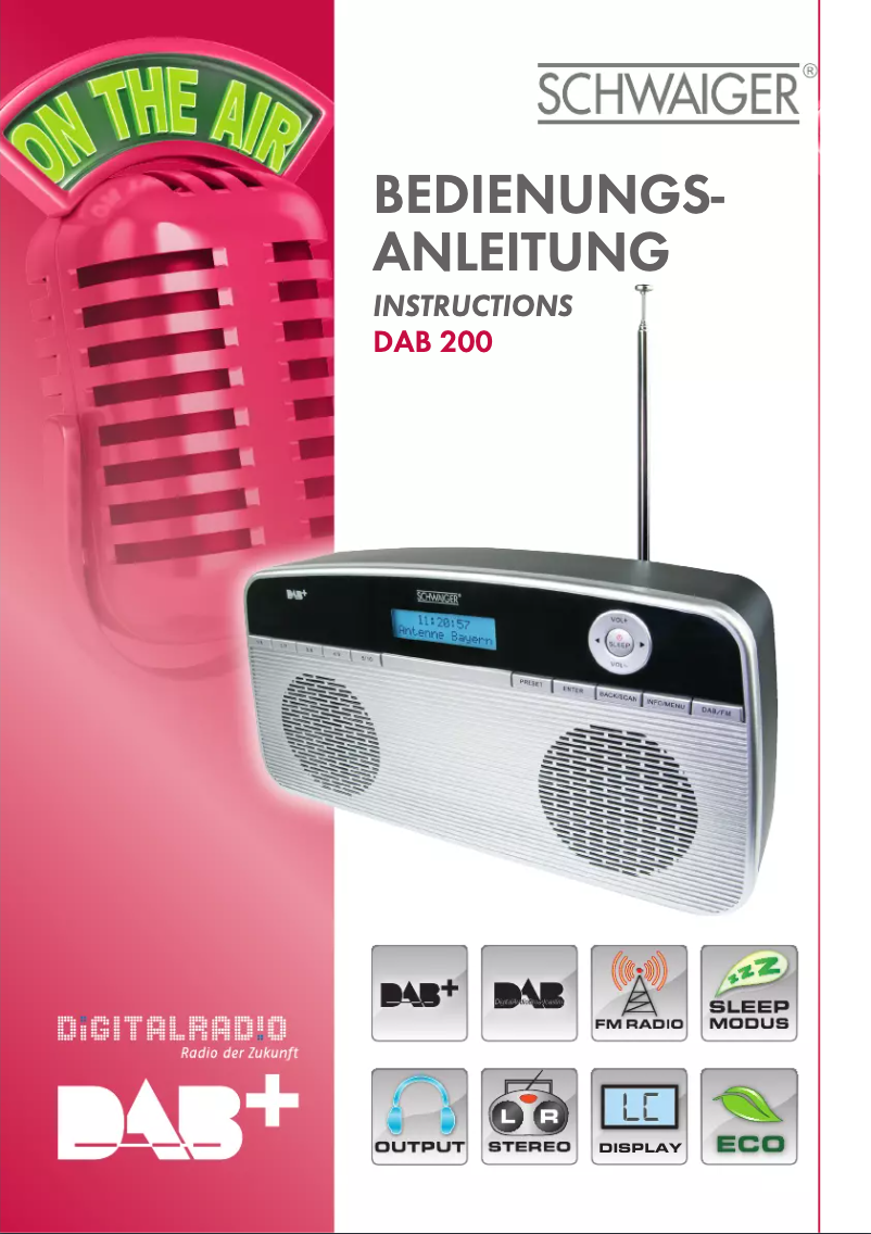 Page n°1 - Manuel utilisateur Schwaiger DAB 200