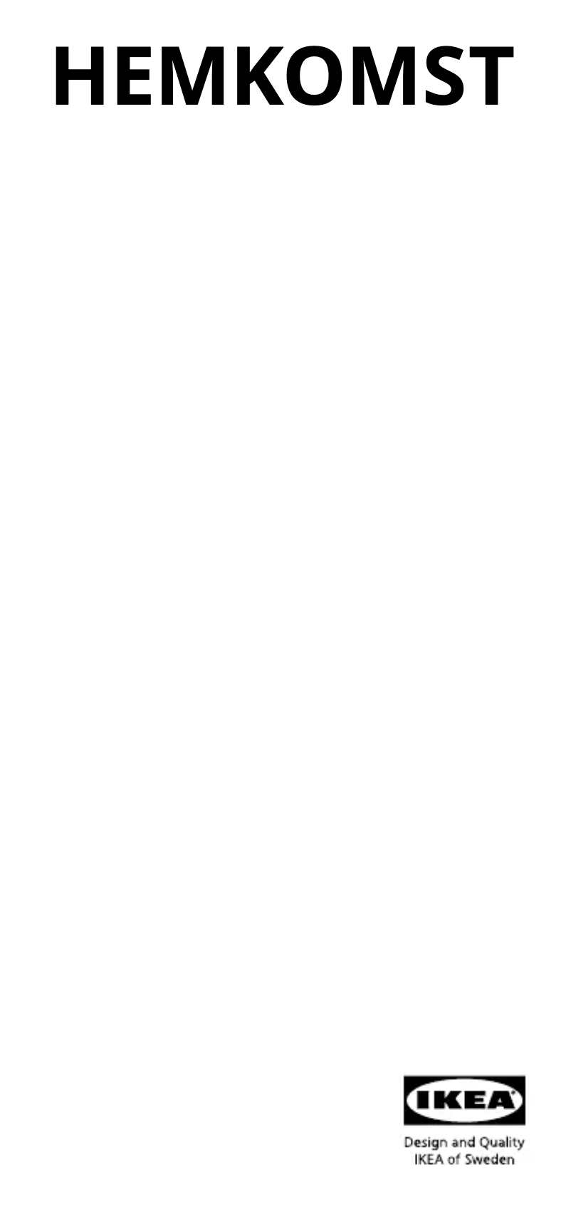 Page 1 de la notice Manuel utilisateur Ikea HEMKOMST 405.780.80