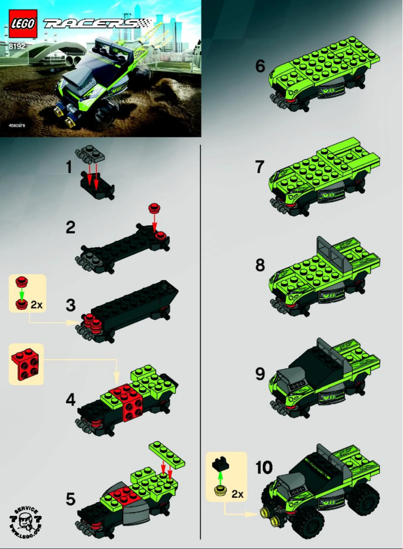 Page 1 de la notice Manuel utilisateur Lego Lime Racer
