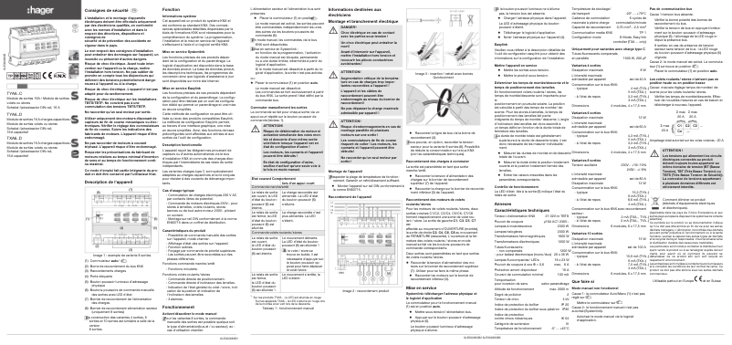 Page 1 de la notice Instructions / montage Hager TYA610D