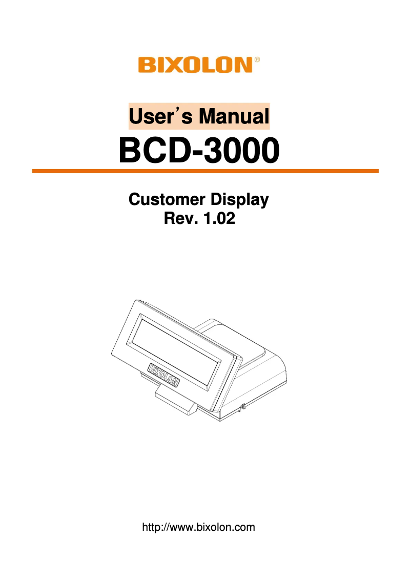 Imagen de la primera página del manual del dispositivo BCD-3000