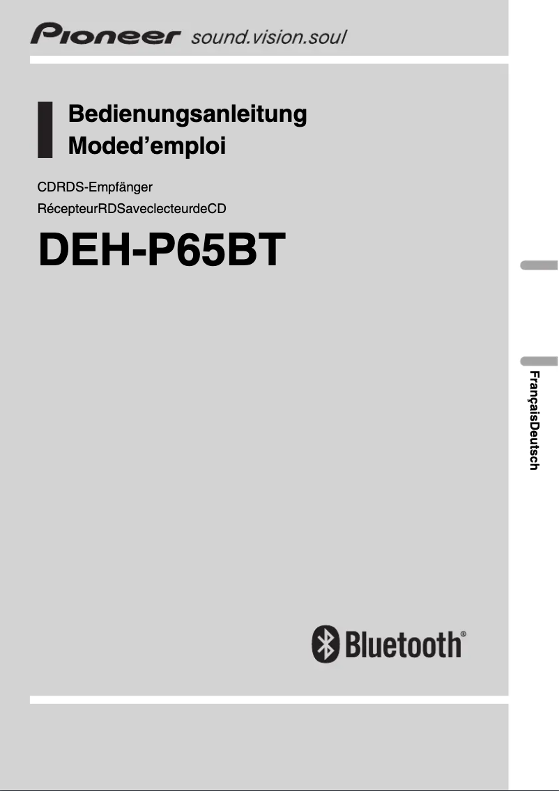 Image de la première page du manuel de l'appareil DEH-P65BT