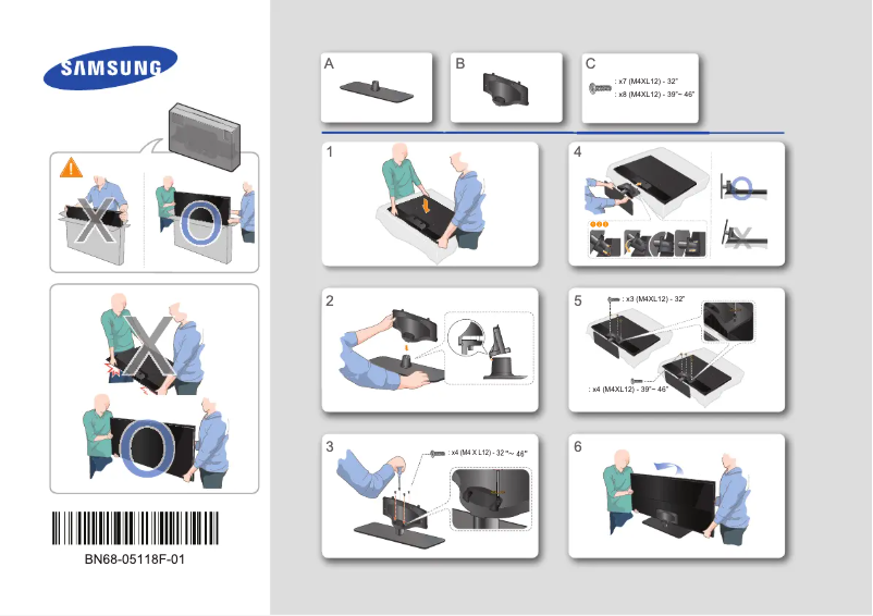 Page 1 de la notice Guide d'installation Samsung UE32F5300AK