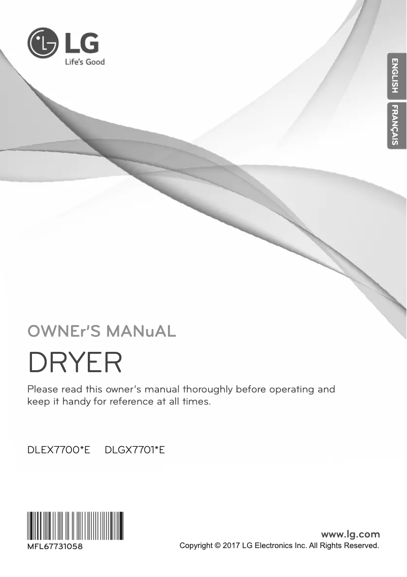 Page n°1 - Manuel utilisateur LG DLEX7700VE