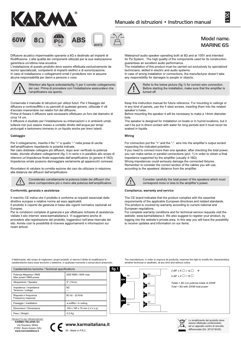 Page 1 de la notice Manuel utilisateur Glemm MARINE 6S