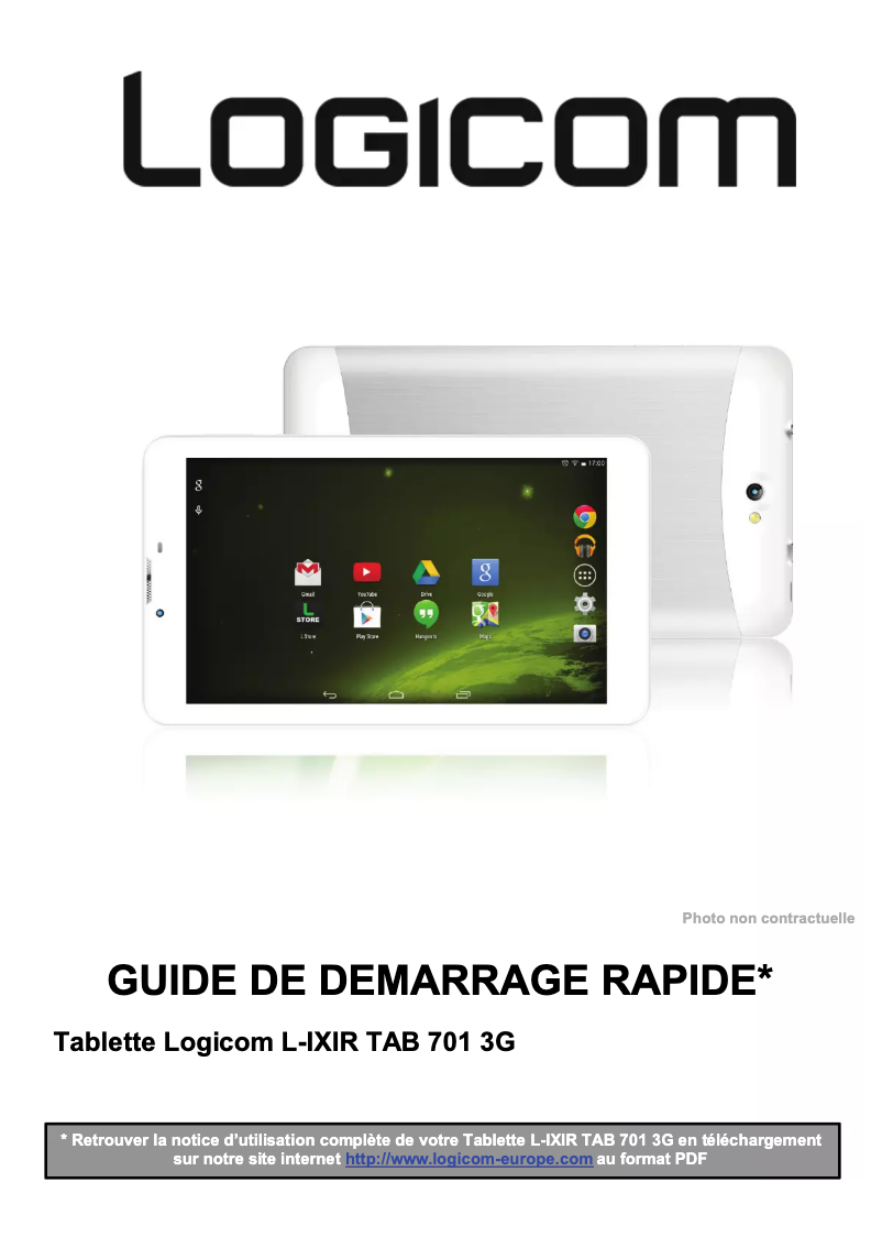 Image de la première page du manuel de l'appareil L-ixir Tab 701