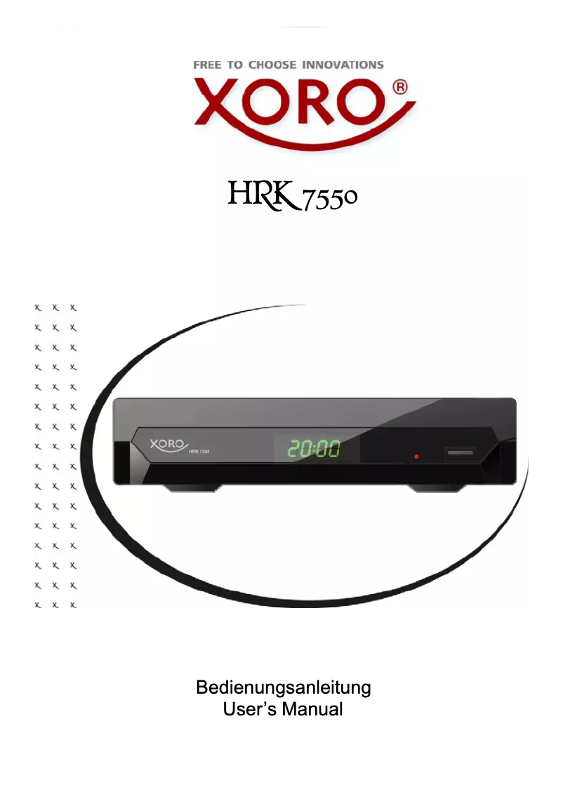 Page 1 of the manual User Manual Xoro HRK 7550