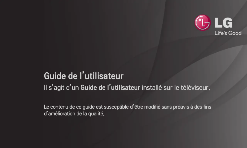 Page 1 de la notice Manuel utilisateur LG 47LM8600