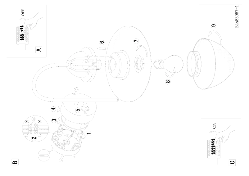 Page 1 de la notice Manuel utilisateur Eglo Sidney