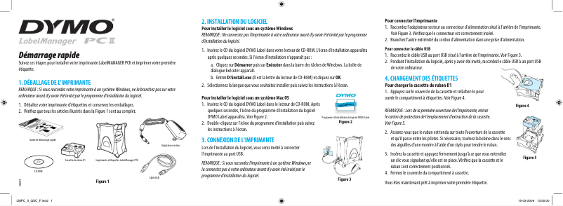 Page n°1 - Guide de démarrage rapide Dymo LabelManager PCII