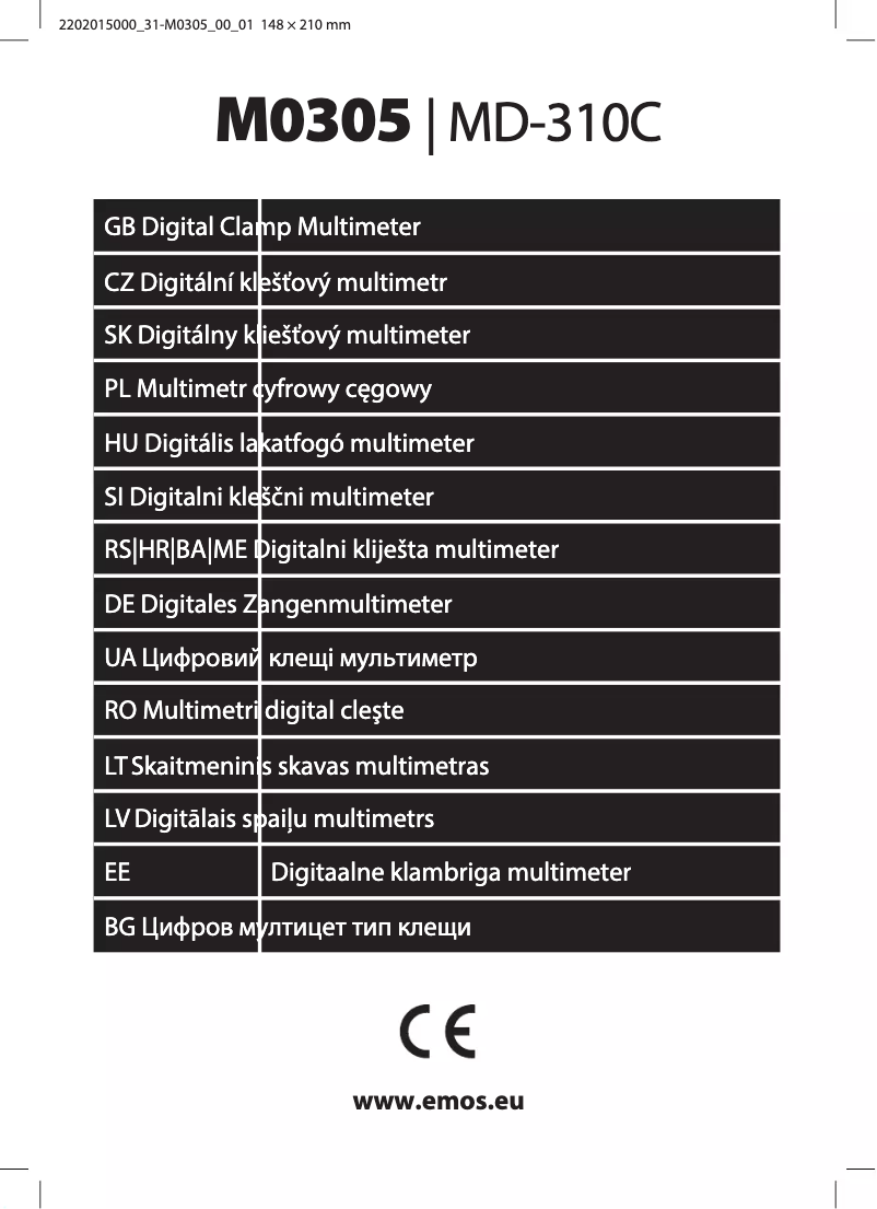 Page 1 de la notice Manuel utilisateur Emos M0305