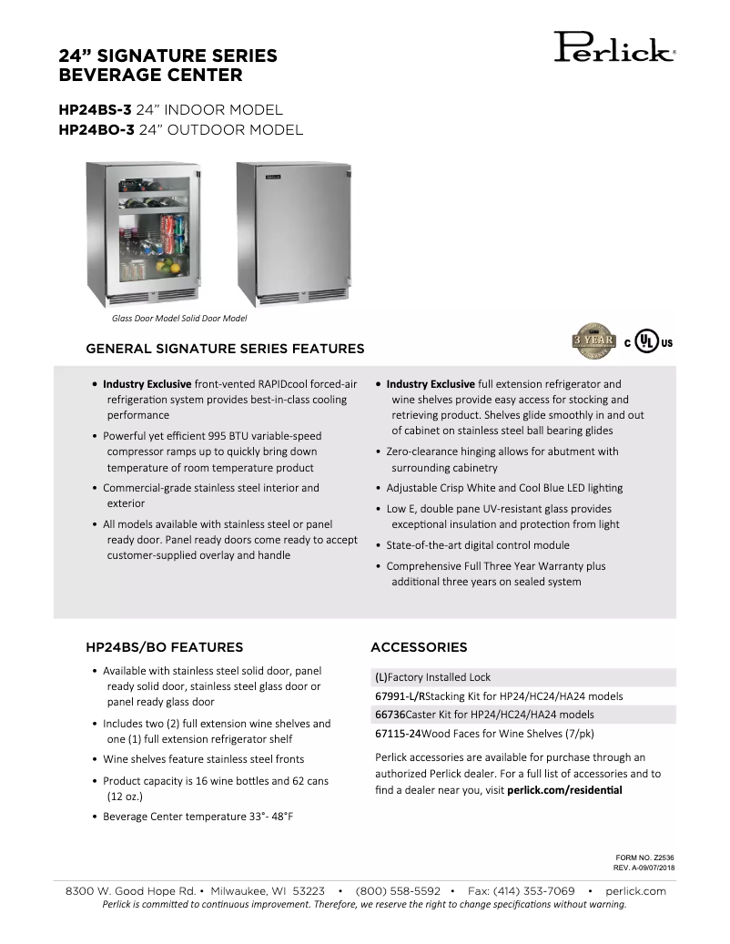 Image de la première page du manuel de l'appareil Signature Series HP24BS-3-3L