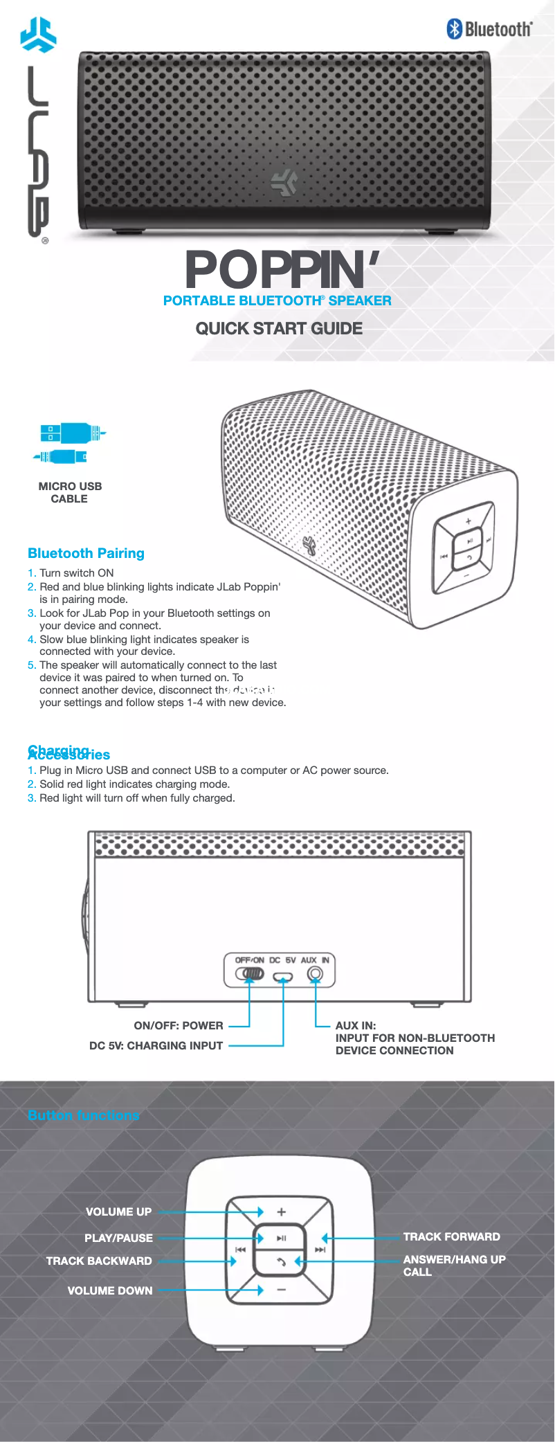 Page n°1 - Manuel utilisateur JLab Poppin